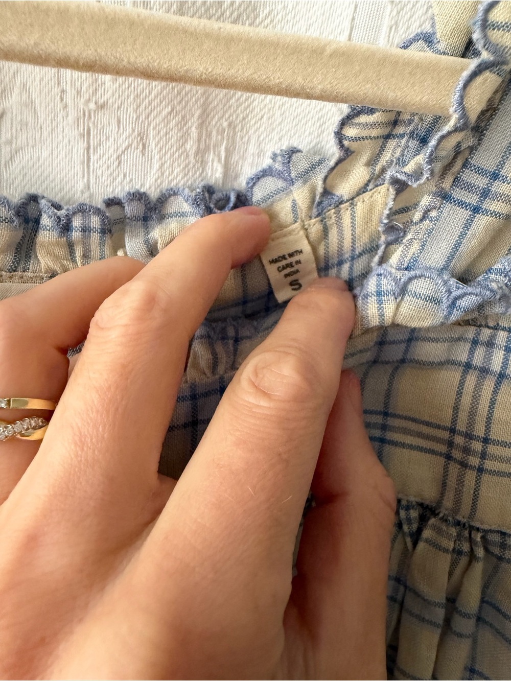 DÔEN Frede Mini Dress in Blue Meadowlark Plaid - Picture 4 of 10